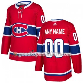 Montreal Canadiens Custom Adidas 2017-2018 Rood Authentic Shirt - Mannen